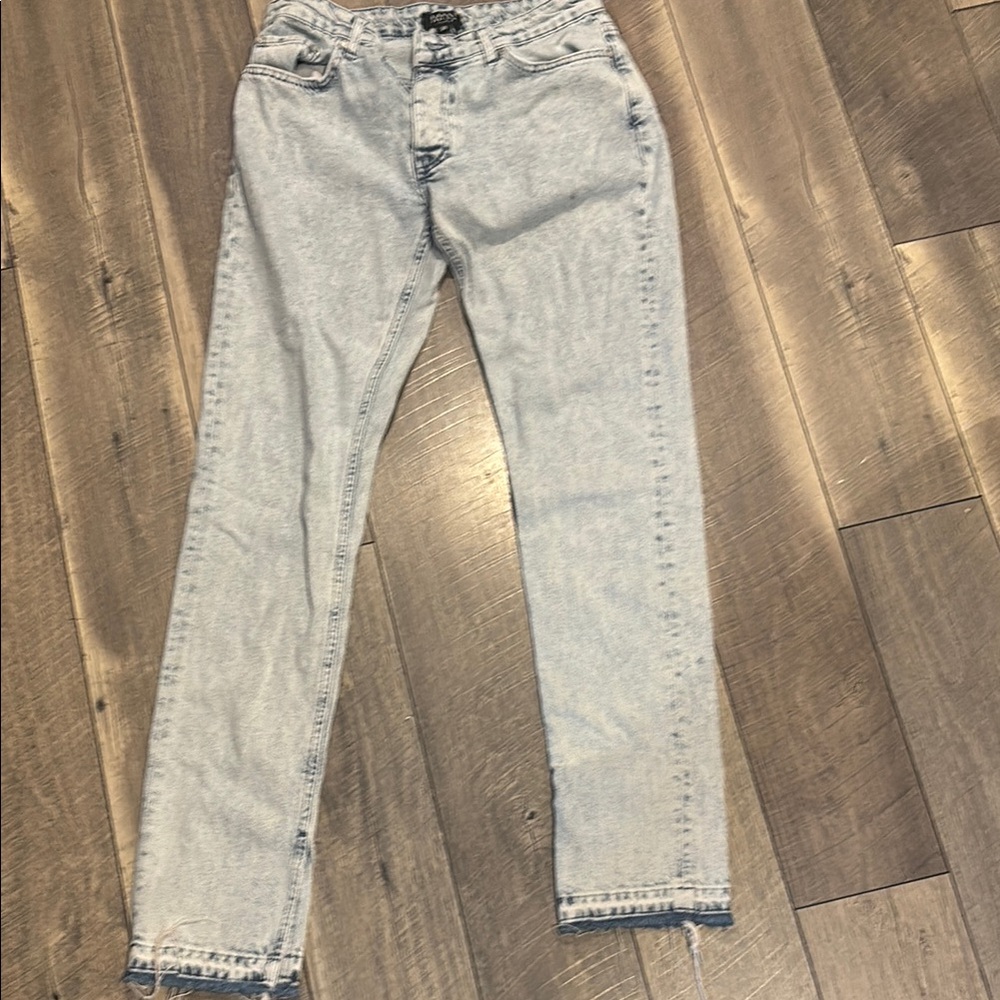 BOOHOOMAN Men Flared Light Blue Jeans